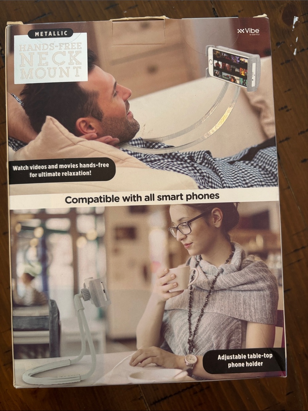 Vibe Metallic Hands-Free Neck and Table Phone Holder - NIB